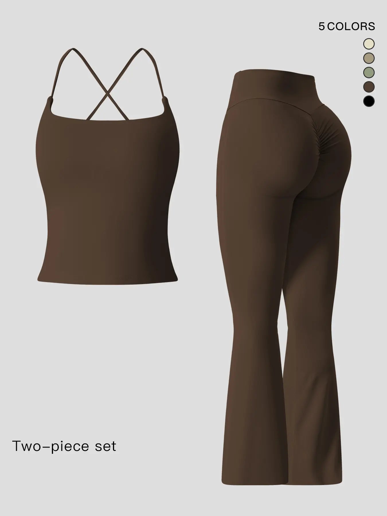 Women'S Sportswear Two-Piece Set High-Strength Support Yoga Quick-Dry Form Fitting Activewear Tight-Fit Fitness Clothing Casual Sports Wear Gym Yoga Activewear