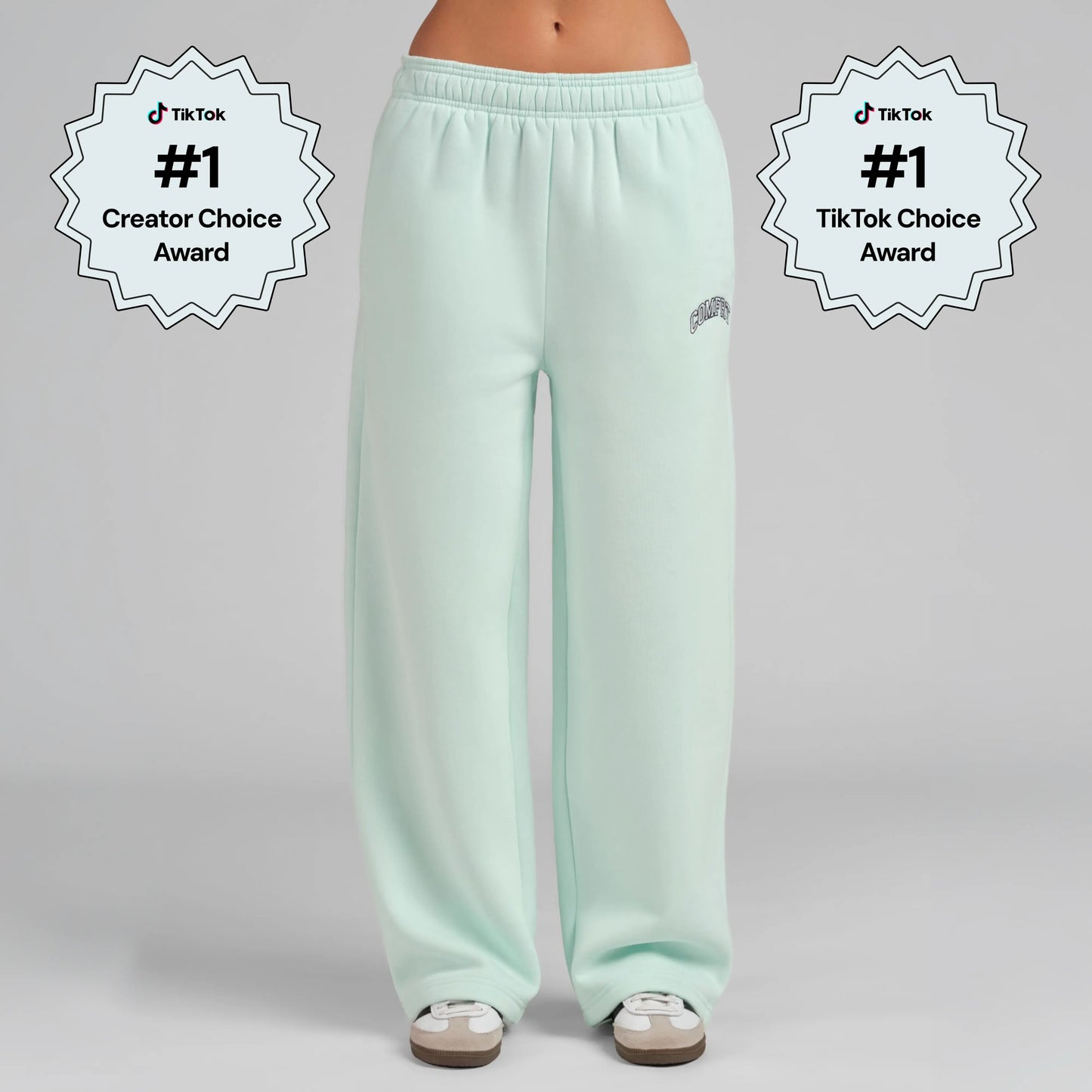 Comfrt | Varsity Straight Leg Sweatpants | Collegiate Style Embroidered Logo Sweatpants