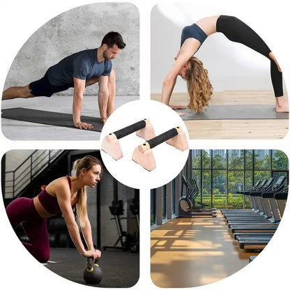 20Cm Wooden Parallettes Push up Bars, 2 PCS Wood Calisthenics Bars with Non-Slip Base, Pushup Handles for Floor Home Fitness, Workout Equipment for Men and Women Strength Training
