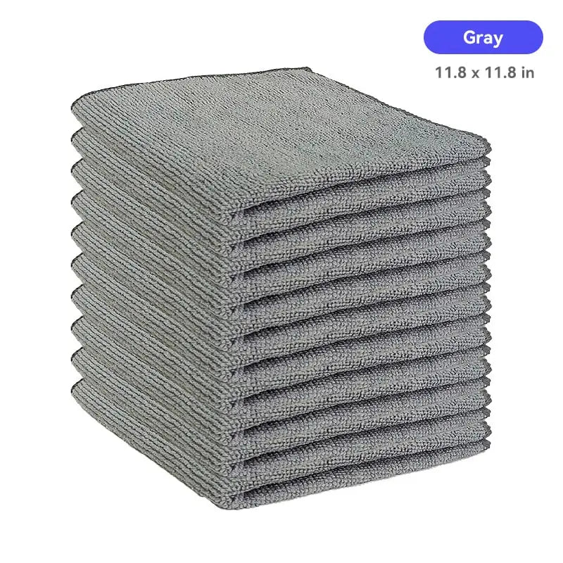 10 Counts Microfiber Cleaning Cloth Set, Multi-Color Reusable Absorbent Towels for Car Washing, Car Drying Towel, Car Wash Accessory, Home and Kitchen, 11.8X11.8 Inch Multi-Purpose Cleaning Tools, Kitchen Towel Replacement, Microfiber Cloth Replacements