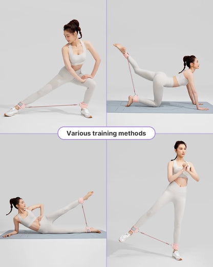 YOTTOY Women'S Adjustable Padded Ankle Straps with 3 Latex Resistance Bands (10-60 Lbs) - Cable Machine Attachment, Workout Equipment for Leg & Glute Training, Gym Stuff, Home Gym, at Home Gym Equipment
