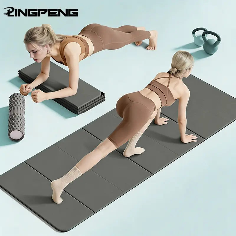 Foldable Yoga Mat, Exercise Mat, Bounce Shock Absorption, Easy Clean, Comfortable Non-Slip, Dual-Sided Design, Size 61Cmx183Cm, Portable Storage #GLOBAL PICKS