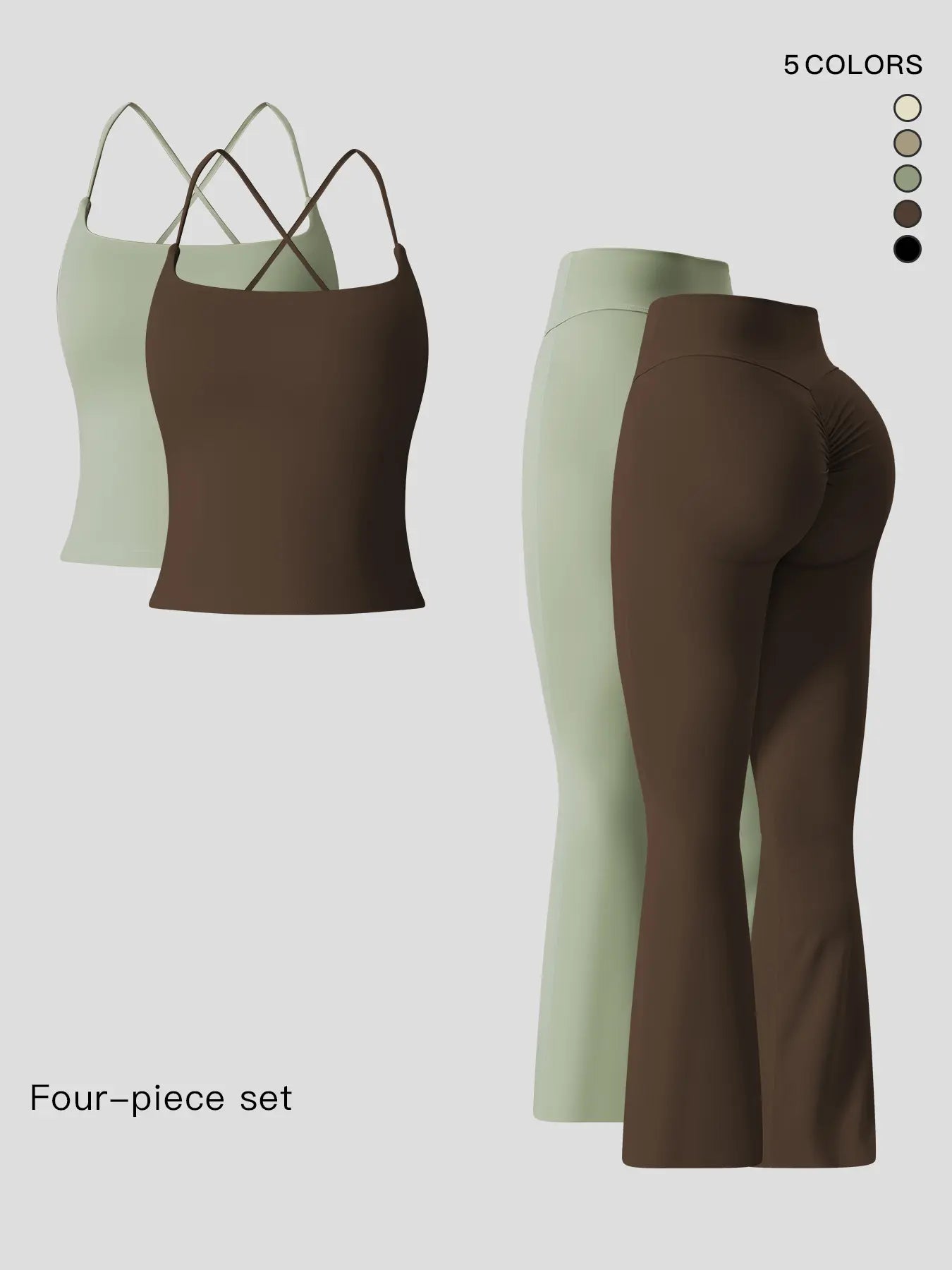 Women'S Sportswear Two-Piece Set High-Strength Support Yoga Quick-Dry Form Fitting Activewear Tight-Fit Fitness Clothing Casual Sports Wear Gym Yoga Activewear