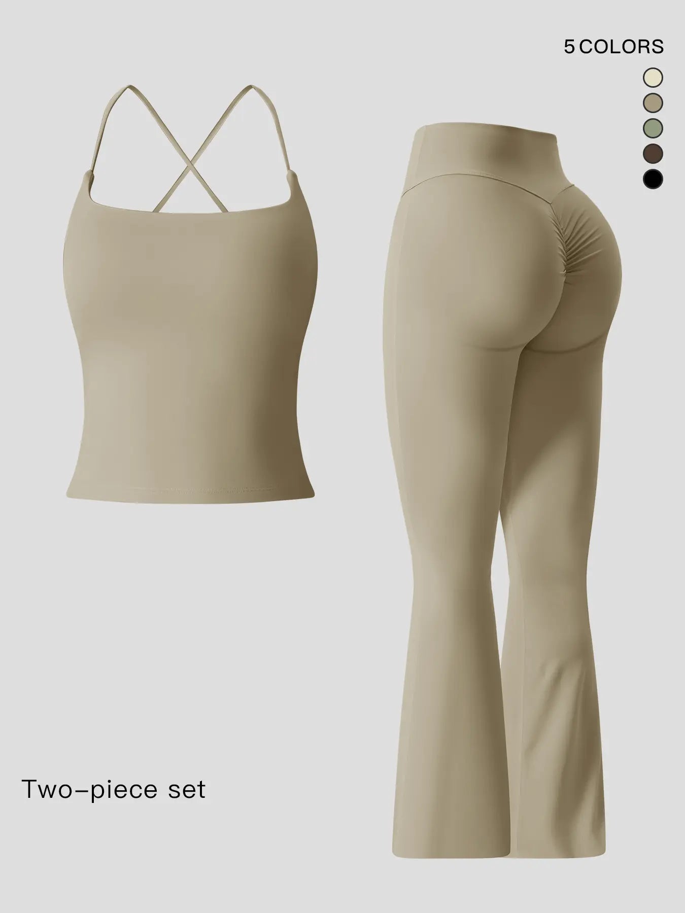 Women'S Sportswear Two-Piece Set High-Strength Support Yoga Quick-Dry Form Fitting Activewear Tight-Fit Fitness Clothing Casual Sports Wear Gym Yoga Activewear