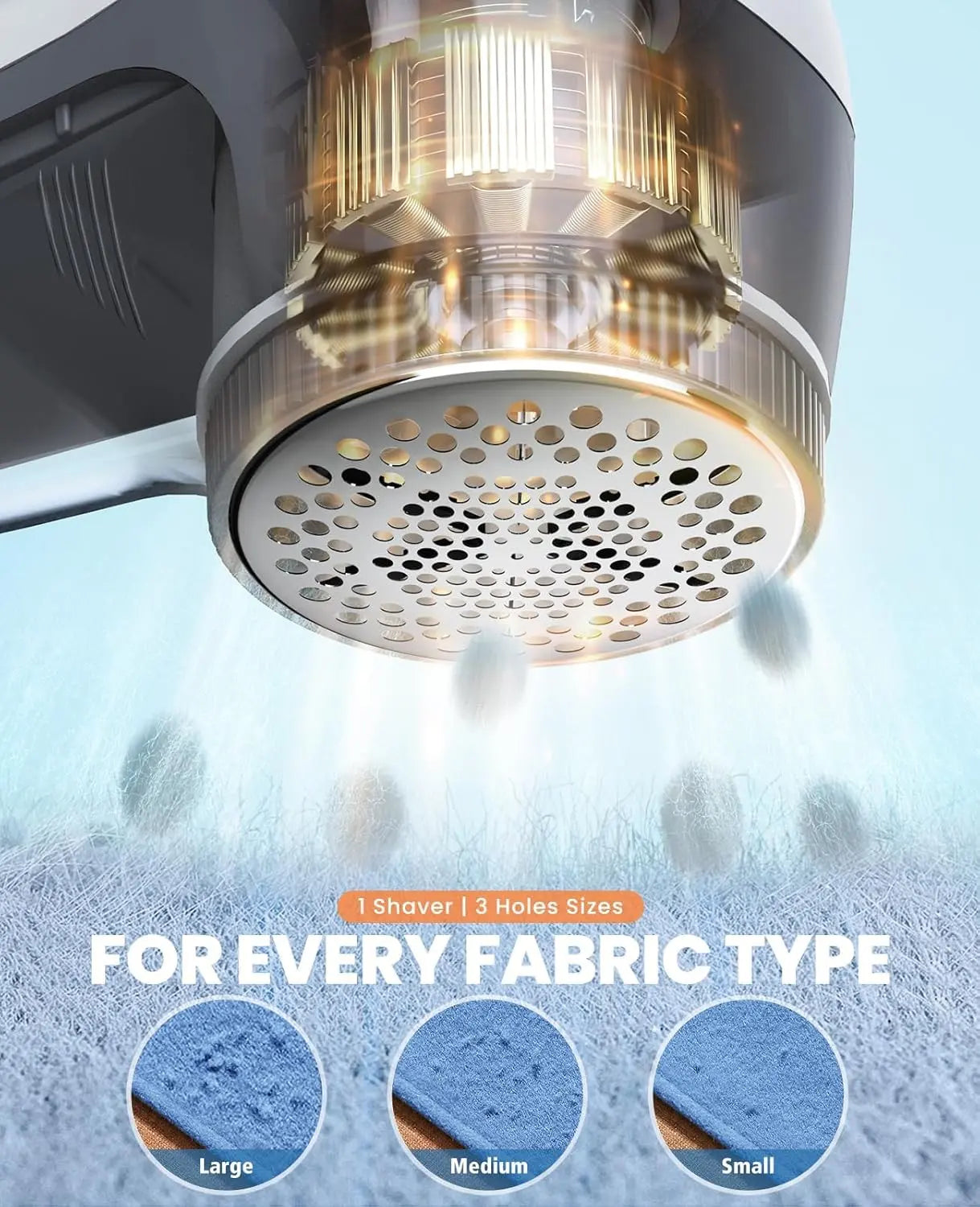 POPCHOSE Fabric Shaver, Lint Remover for Clothes, Electric Lint Shaver with 6-Leaf Blades, Sweater Shavers to Remove Pilling for Clothing, Couch, Furniture, Fuzz, Lint Ball, Pillings, USB Rechargeable POPCHOSE Technology
