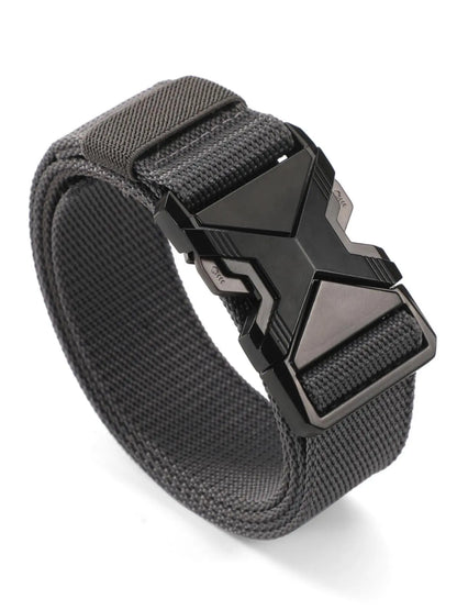 2-Piece Set Men'S Adjustable Tactical Waist Belts, Durable Nylon Strap with Safety Plastic Buckle, Textured Design Belts for Outdoor & Casual Use, Web Belt