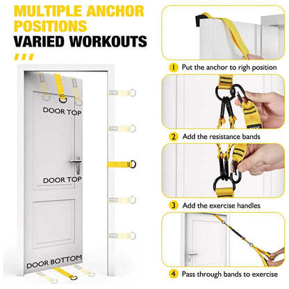 Heavy-Duty Latex Resistance Training Fitness Equipment, Exercise Equipment, Gear, Adjustable Resistance Workout Straps with 225 Lbs Capacity for Deltoid Press, Bicep Curls, Arms and Shoulder Toning, Home and Gym Workouts Tool #GLOBAL PICKS