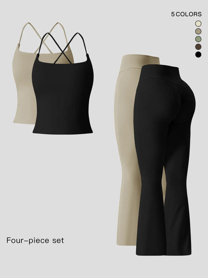Women'S Sportswear Two-Piece Set High-Strength Support Yoga Quick-Dry Form Fitting Activewear Tight-Fit Fitness Clothing Casual Sports Wear Gym Yoga Activewear