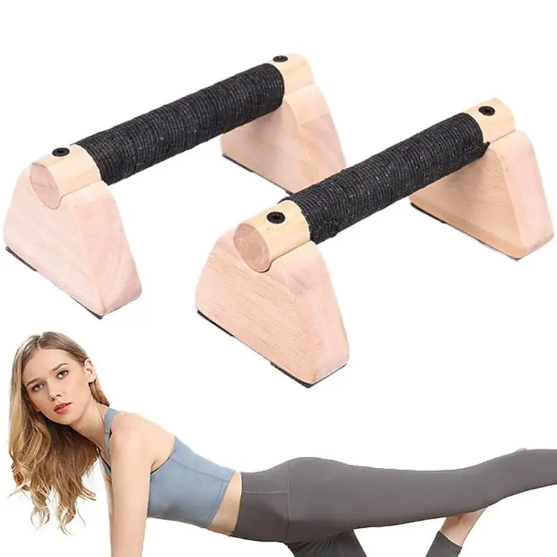 20Cm Wooden Parallettes Push up Bars, 2 PCS Wood Calisthenics Bars with Non-Slip Base, Pushup Handles for Floor Home Fitness, Workout Equipment for Men and Women Strength Training