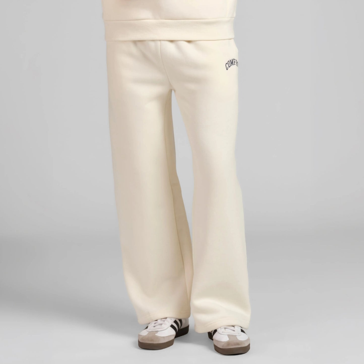 Comfrt | Varsity Straight Leg Sweatpants | Collegiate Style Embroidered Logo Sweatpants