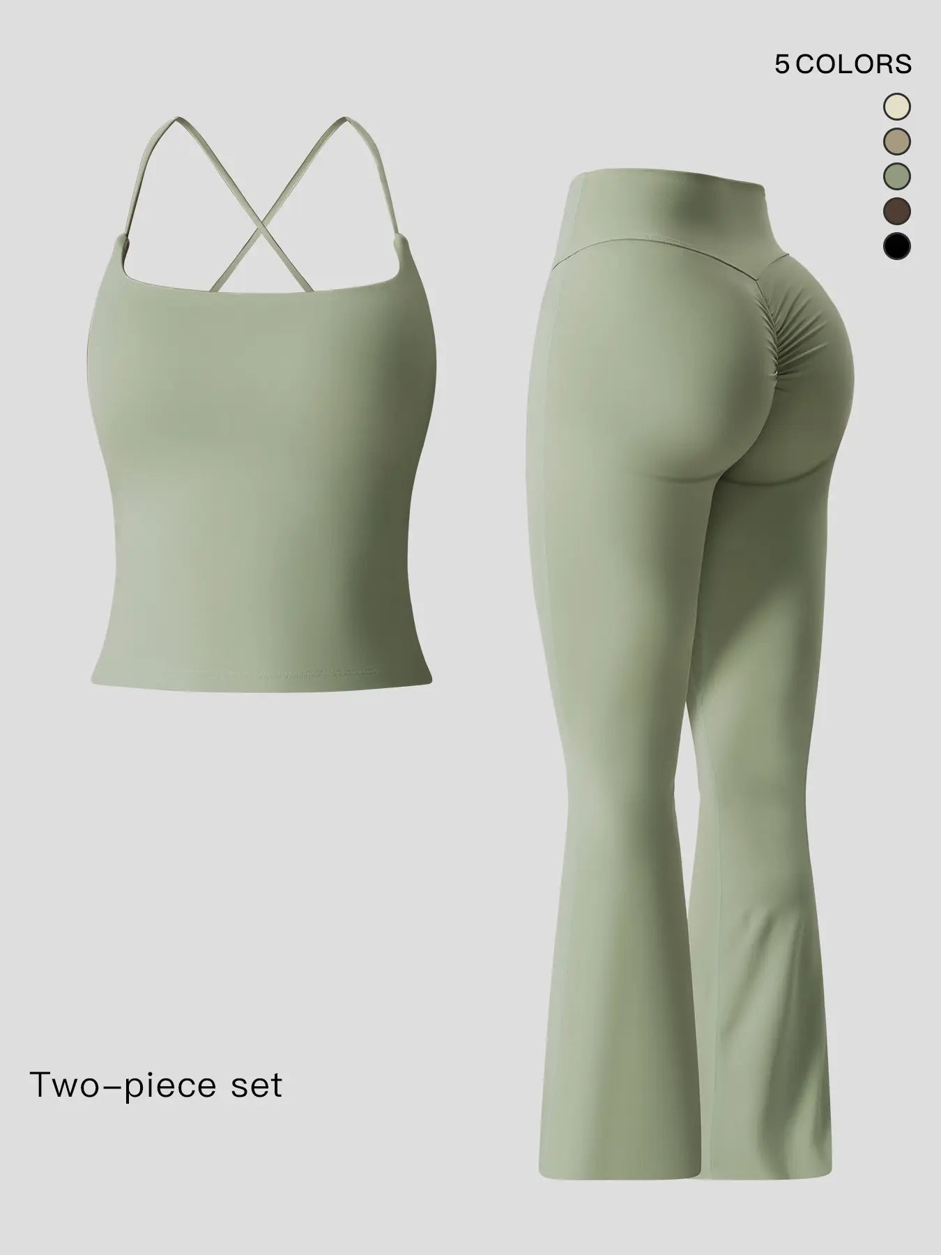 Women'S Sportswear Two-Piece Set High-Strength Support Yoga Quick-Dry Form Fitting Activewear Tight-Fit Fitness Clothing Casual Sports Wear Gym Yoga Activewear