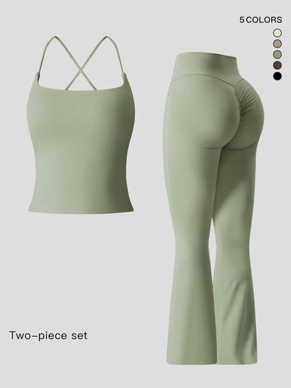 Women'S Sportswear Two-Piece Set High-Strength Support Yoga Quick-Dry Form Fitting Activewear Tight-Fit Fitness Clothing Casual Sports Wear Gym Yoga Activewear