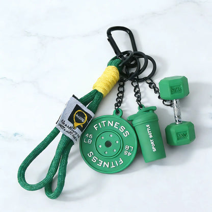 Aesthetic Dumbbell Shape Keyring with Weight Charms - Cute Keychains for Keys, Casual Wear & EDC Gear, Bag/Purse Accessory, Gift for Women & Men, Keyrings for Keys, Key Chain Decorations