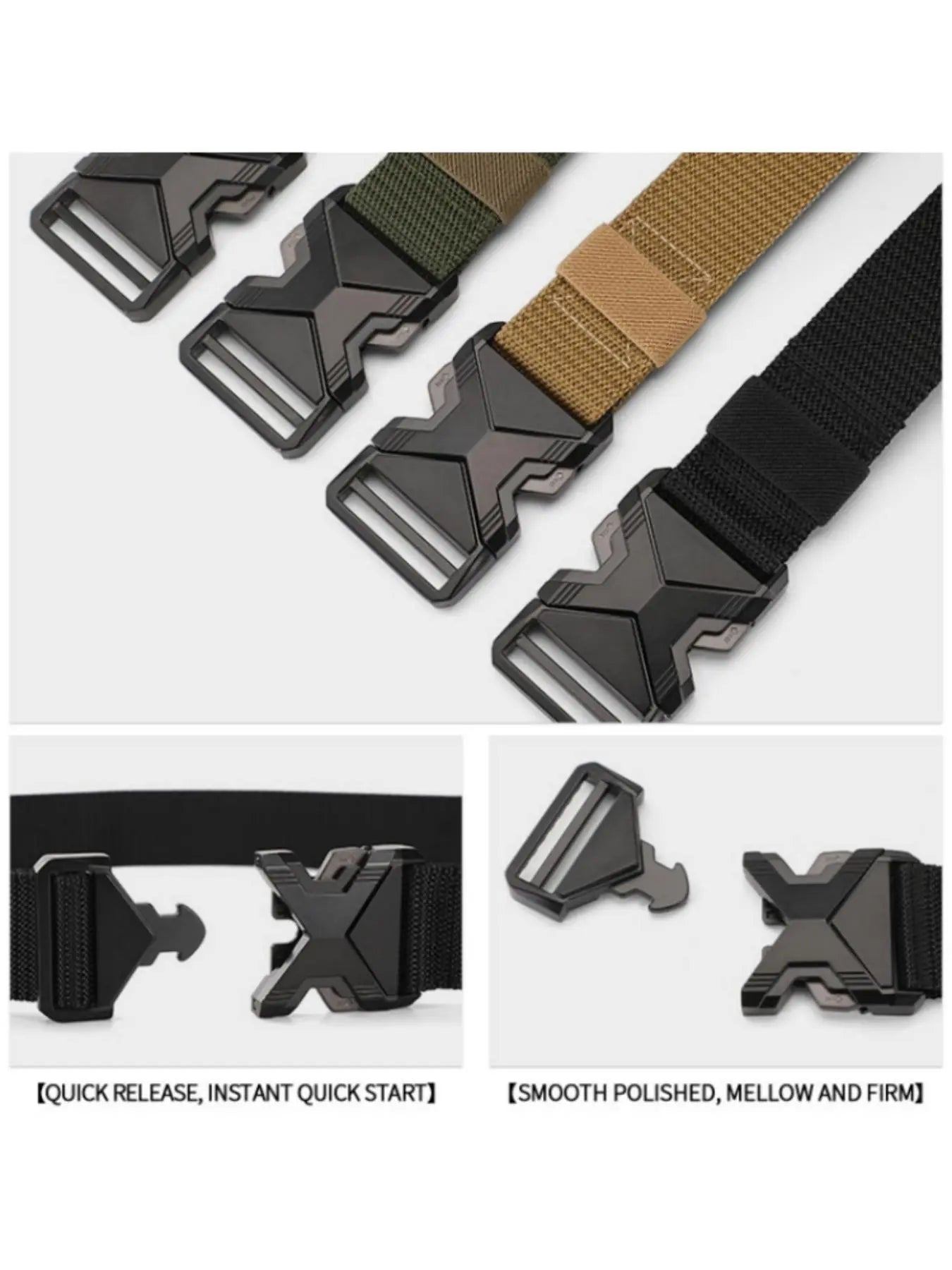 2-Piece Set Men'S Adjustable Tactical Waist Belts, Durable Nylon Strap with Safety Plastic Buckle, Textured Design Belts for Outdoor & Casual Use, Web Belt
