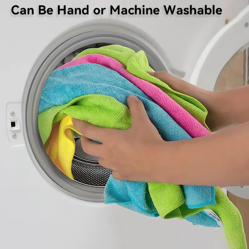 10 Counts Microfiber Cleaning Cloth Set, Multi-Color Reusable Absorbent Towels for Car Washing, Car Drying Towel, Car Wash Accessory, Home and Kitchen, 11.8X11.8 Inch Multi-Purpose Cleaning Tools, Kitchen Towel Replacement, Microfiber Cloth Replacements