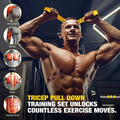 Heavy-Duty Latex Resistance Training Fitness Equipment, Exercise Equipment, Gear, Adjustable Resistance Workout Straps with 225 Lbs Capacity for Deltoid Press, Bicep Curls, Arms and Shoulder Toning, Home and Gym Workouts Tool #GLOBAL PICKS