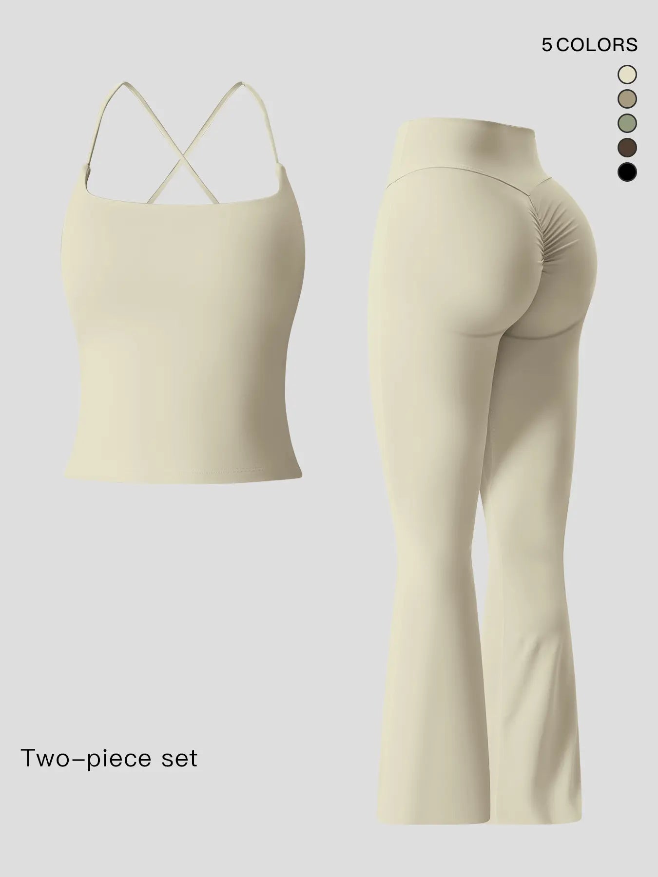 Women'S Sportswear Two-Piece Set High-Strength Support Yoga Quick-Dry Form Fitting Activewear Tight-Fit Fitness Clothing Casual Sports Wear Gym Yoga Activewear