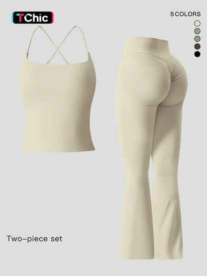 Women'S Sportswear Two-Piece Set High-Strength Support Yoga Quick-Dry Form Fitting Activewear Tight-Fit Fitness Clothing Casual Sports Wear Gym Yoga Activewear