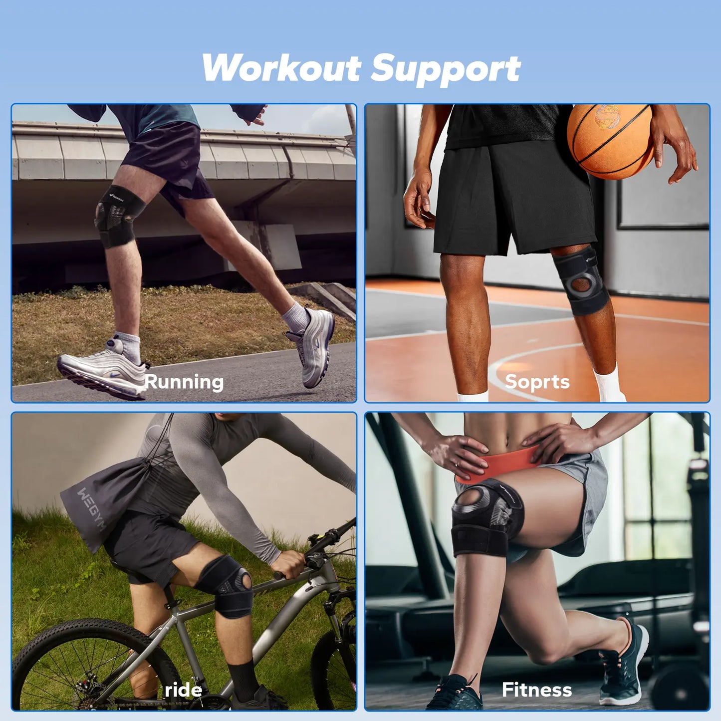 MERACH Adjustable Patellar Brace, Patella Belt, Sports Knee Sleeve - Pain Relief, Tendon Stabilization for Jumper'S Knee, Tendinitis - Multi-Sport Use Ideal for Basketball, Running Summervibes
