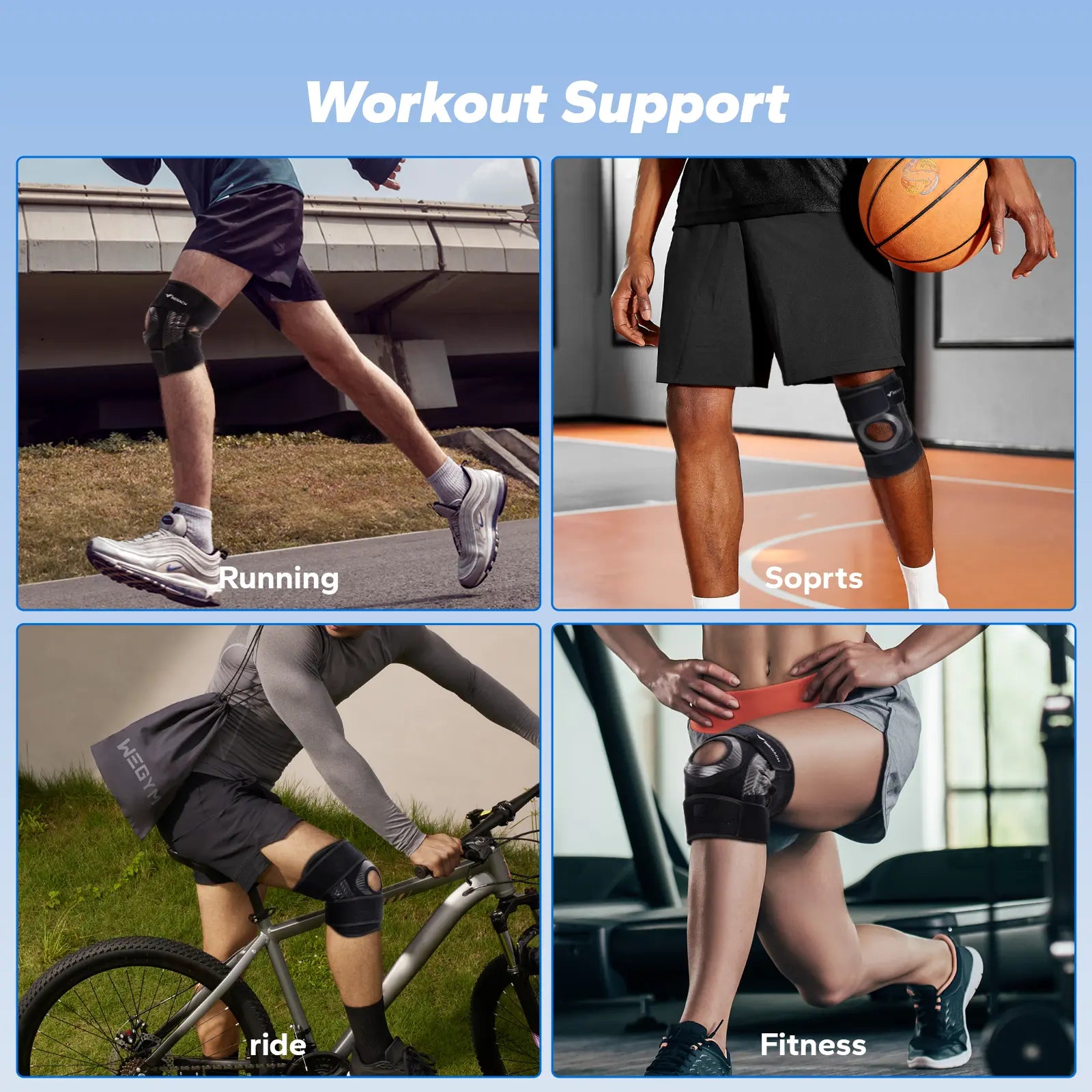 MERACH Adjustable Patellar Brace, Patella Belt, Sports Knee Sleeve - Pain Relief, Tendon Stabilization for Jumper'S Knee, Tendinitis - Multi-Sport Use Ideal for Basketball, Running Summervibes