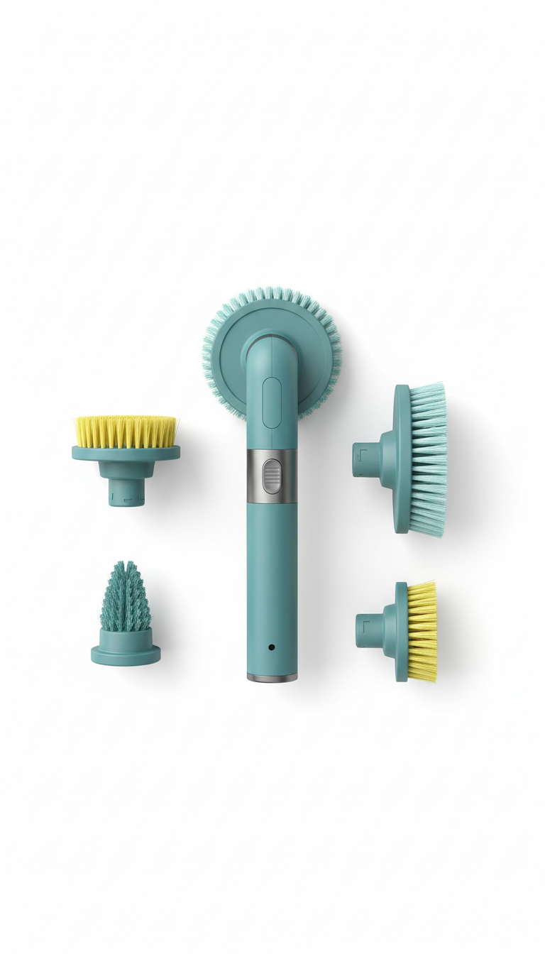 Modular Spin Scrubber Brush Head Set