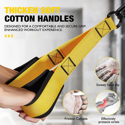 Heavy-Duty Latex Resistance Training Fitness Equipment, Exercise Equipment, Gear, Adjustable Resistance Workout Straps with 225 Lbs Capacity for Deltoid Press, Bicep Curls, Arms and Shoulder Toning, Home and Gym Workouts Tool #GLOBAL PICKS