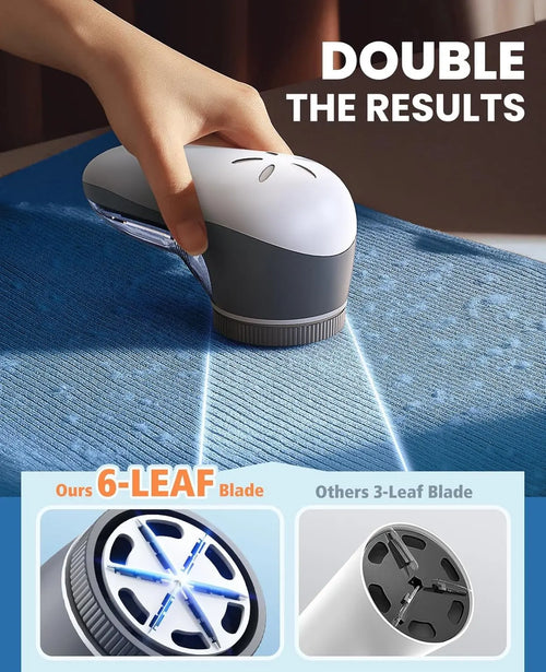 POPCHOSE Fabric Shaver, Lint Remover for Clothes, Electric Lint Shaver with 6-Leaf Blades, Sweater Shavers to Remove Pilling for Clothing, Couch, Furniture, Fuzz, Lint Ball, Pillings, USB Rechargeable POPCHOSE Technology