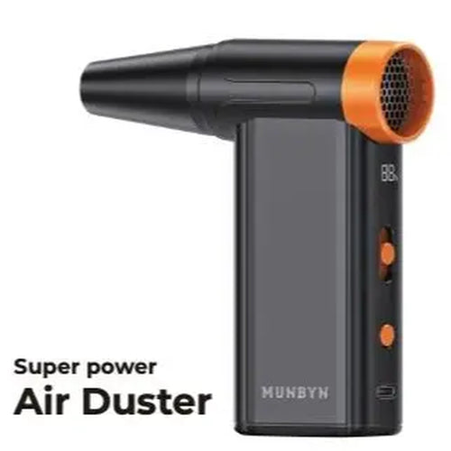 【MUNBYN Electric Air Duster】 Multifunction 100,000RPM Cordless Compressed Air Duster for Keyboard,Mini Portable Electric Air Duster,Black